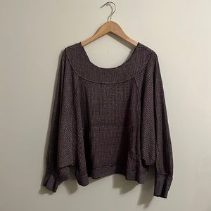 Free People Waffle Knit Pullover shirt, Size Small